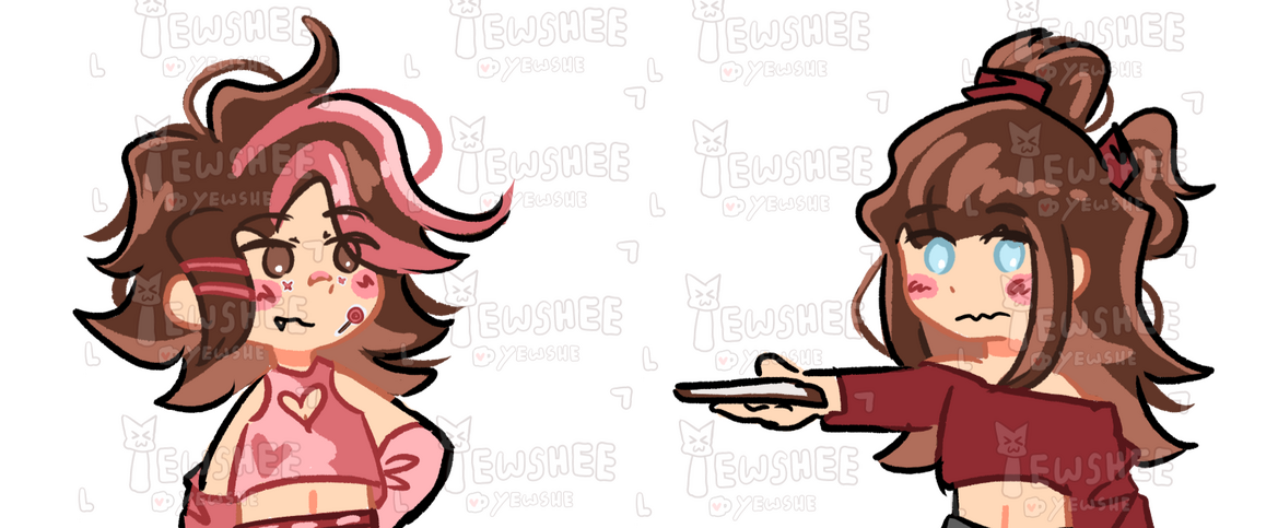 Chibi of my OC and a friend's